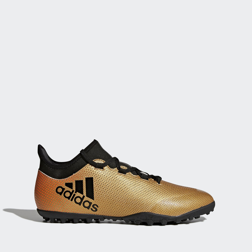 Adidas X Tango 17.3 Turf - ποδοσφαιρικα παπουτσια ανδρικα - Χρυσο Χρωμα/Μαυρα/Κοκκινα,Μέγεθος: EU 36